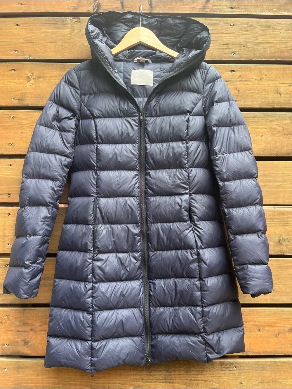 Soia & Kyo Navy Down Puff Puffer Jacket Coat
